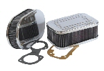 Chrome Sports Air Filters for Weber & Dellorto Carbs