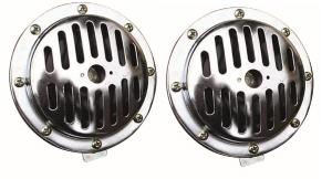 Classic Large Slotted Grill Chrome Horns Pair (OE Ford Cortina)