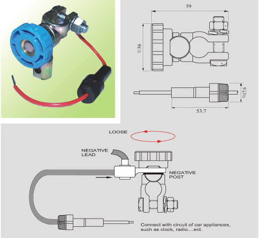 Battery Quick Disconnect Slimline with Bypass Fuse