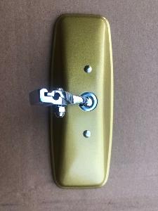 Rod Mounted Rear View Mirror Gold Painted Back