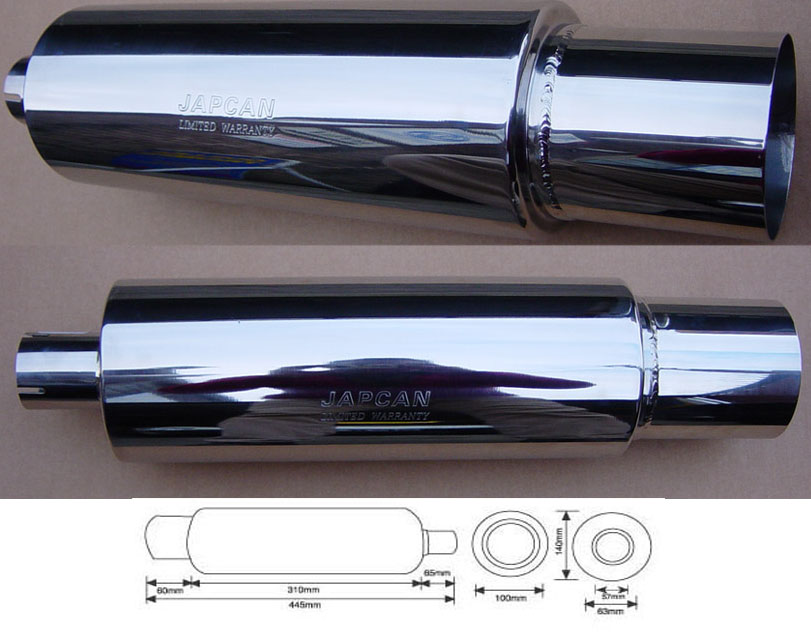 Stainless Universal Silencer 212014 (Japcan)