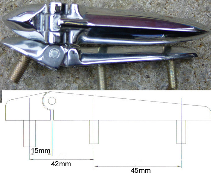 Chrome External Boot Hinges