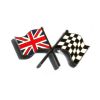 Crossed Flags Enamel Badge Self Adhesive